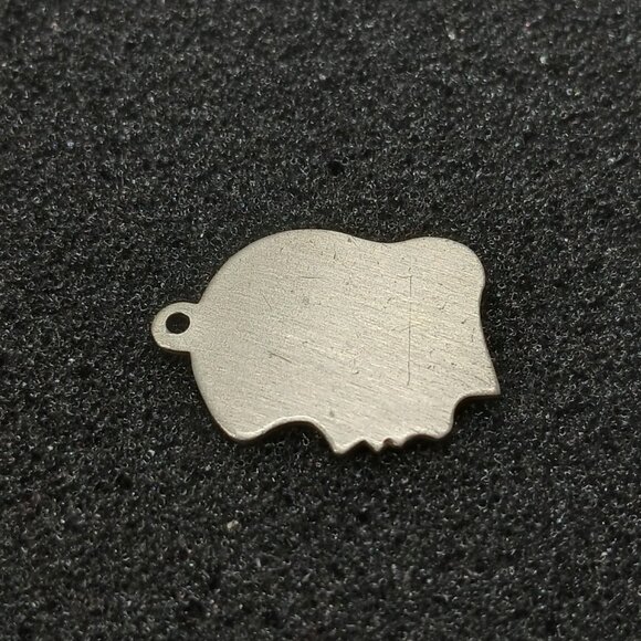 Vintage Sterling Silver Girl Silhouette Pendant Charm ¾" 1.7g .925 - Picture 7 of 9